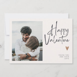 Beige Photo Hand Written Love Valentine Card