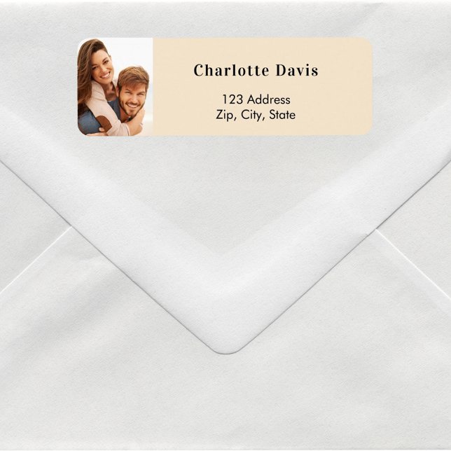 Beige  photo wedding return address  (Creator Uploaded)