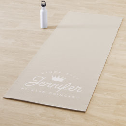 Beige Pilates Princess Workout Gym Yoga Mat
