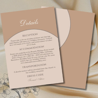 Beige Pink Modern Japandi Wedding Details  Enclosure Card