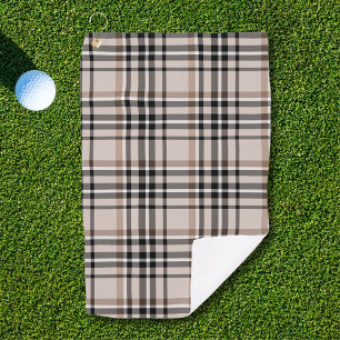 Beige Plaid Golf Towel
