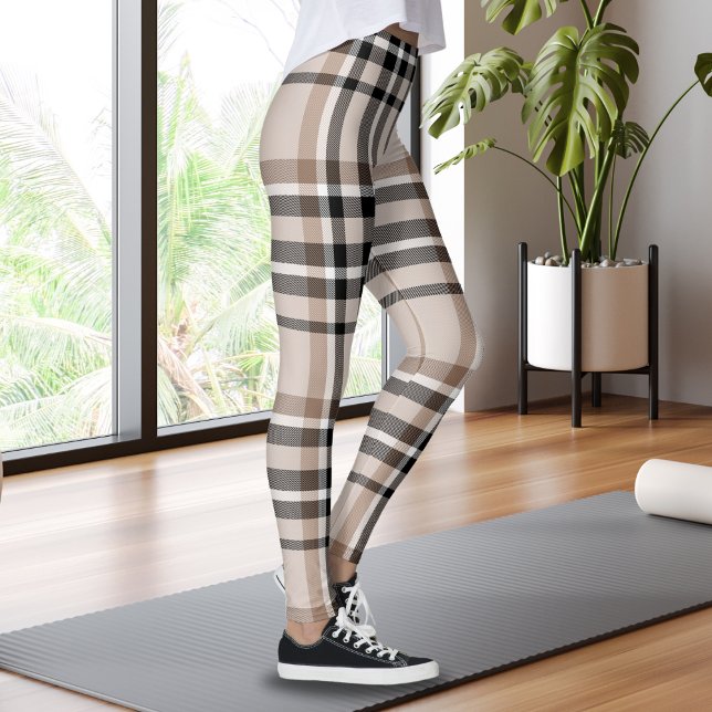 Beige Plaid  Leggings (Creator Uploaded)