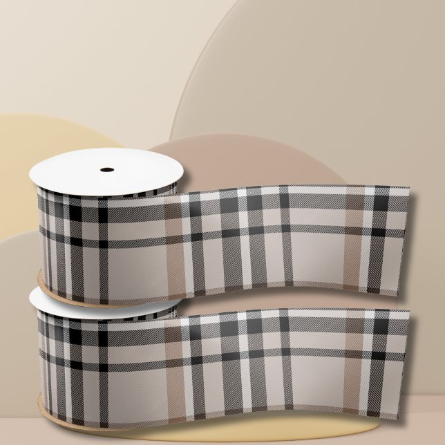 Beige Plaid  Satin Ribbon (Creator Uploaded)
