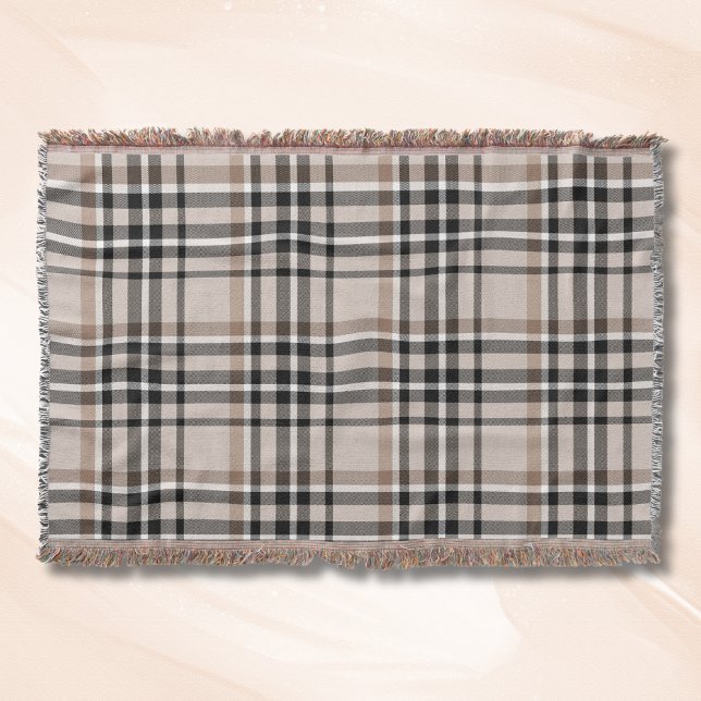 Beige Plaid Throw Blanket (Creator Uploaded)