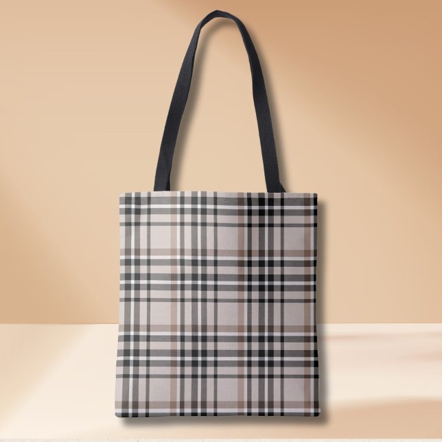 Beige Plaid  Tote Bag (Creator Uploaded)