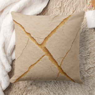 Beige plaster wall texture cushion