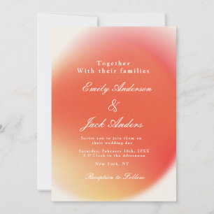 Beige Red Retro Wedding invitation