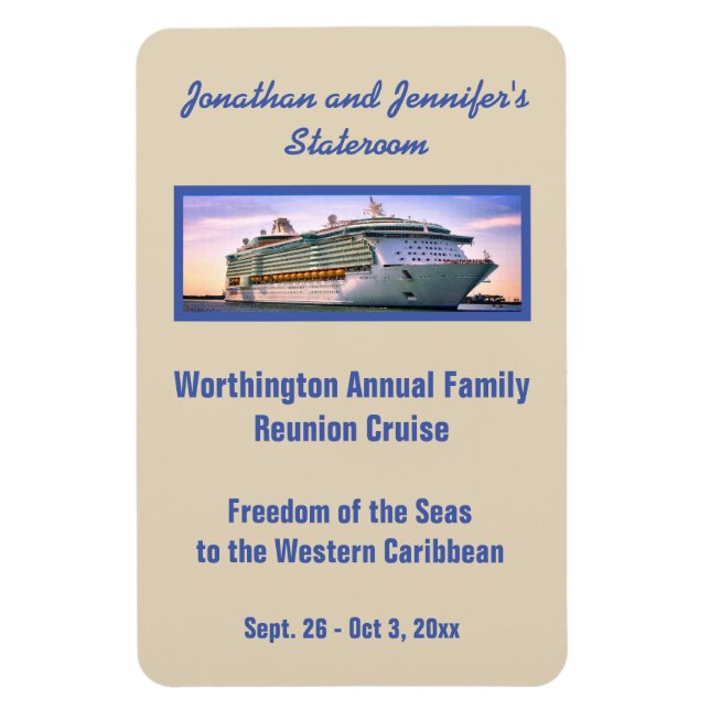 Beige RFN2 Cruise Stateroom Door Marker Magnet (Vertical)