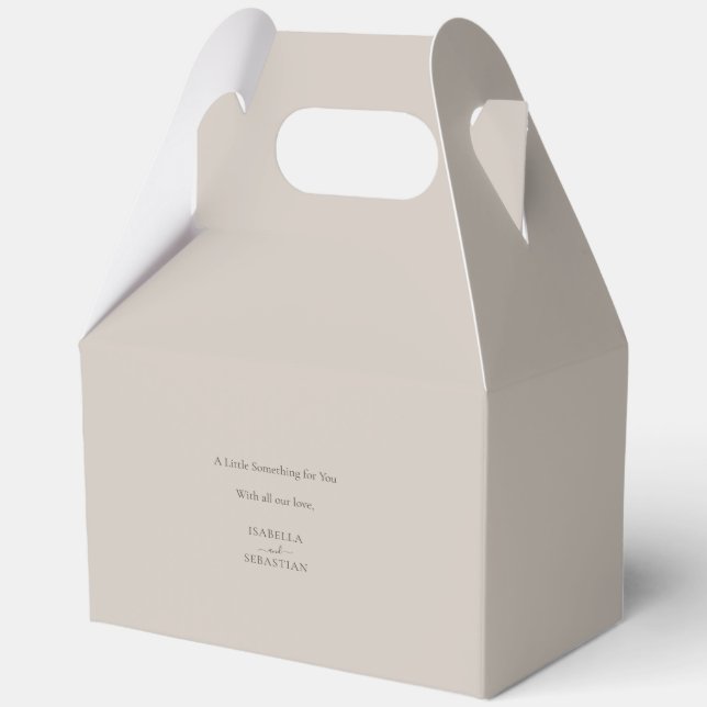 Beige Romantic Funny Message Cute Wedding Favour Box (Front)