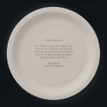 Beige Romantic Message Wedding Paper Plate<br><div class="desc">Beige Romantic Message Wedding</div>