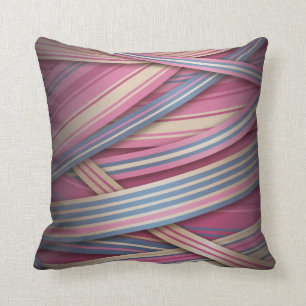 Beige Rose abstract lines Cushion