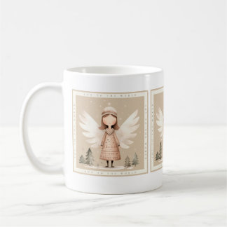 Beige Rustic Angel Classic Mug, 11 oz Coffee Mug