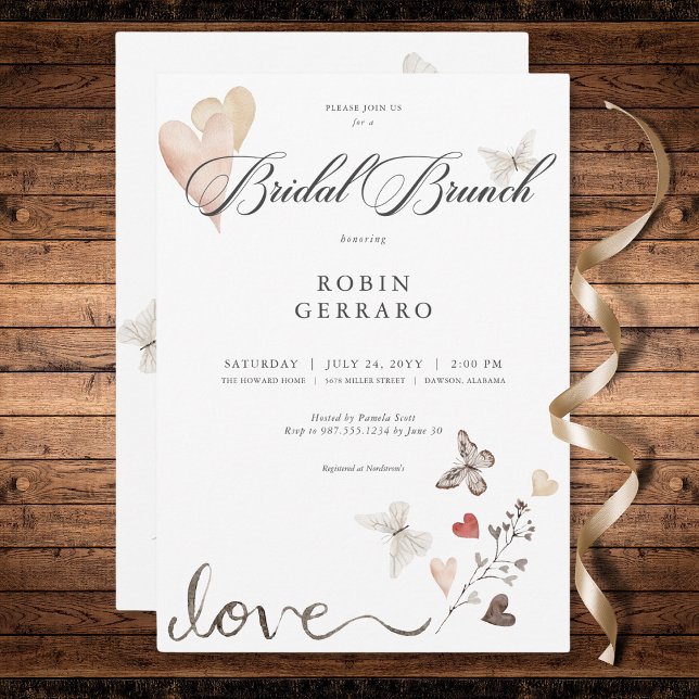 Beige Rustic Boho Love Bridal Brunch Invitation (Beige Rustic Boho Love Bridal Brunch Invitation)