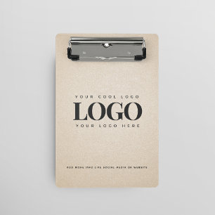 Beige Sand Grainy Add Company Logo Business Custom Mini Clipboard