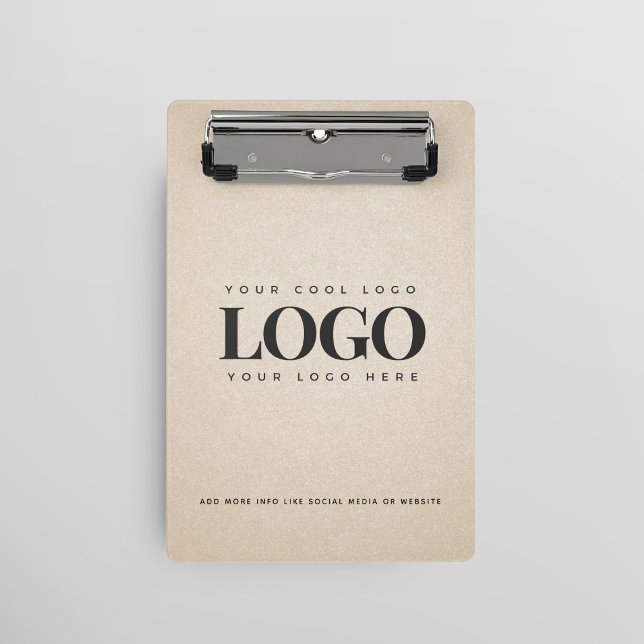 Beige Sand Grainy Add Company Logo Business Custom Mini Clipboard (Creator Uploaded)