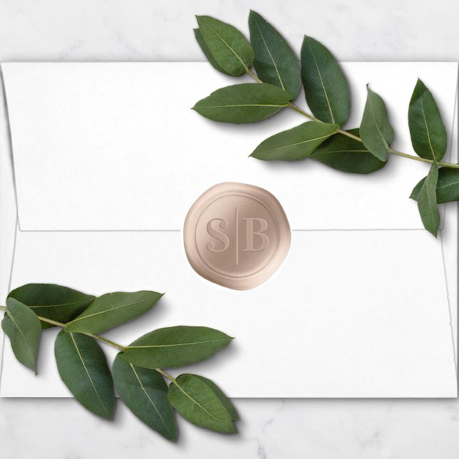 Beige Sand Wax Seal Wedding Monogram Sticker (Creator Uploaded)