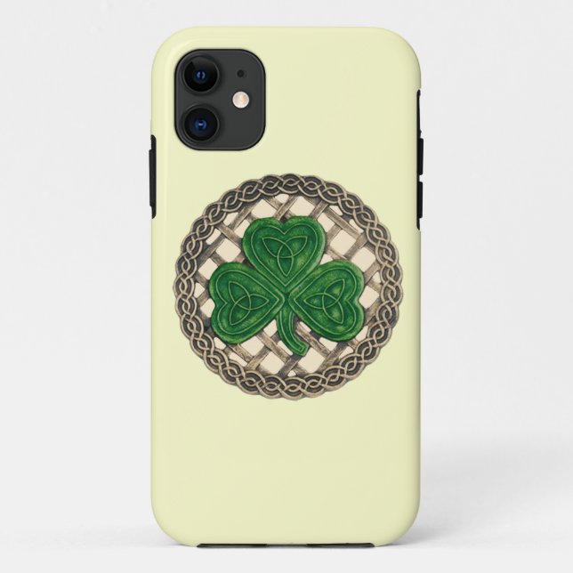 Beige Shamrock And Celtic Knots iPhone 5 Case (Back)