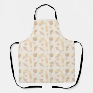 Beige Shells Pattern Apron