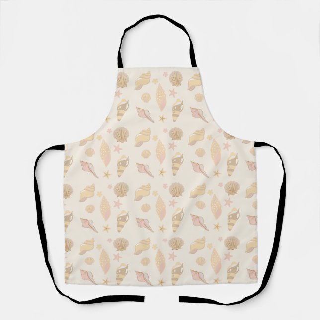 Beige Shells Pattern Apron (Front)