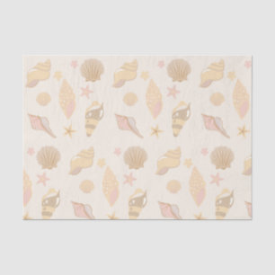 Beige Shells Pattern Tissue Paper