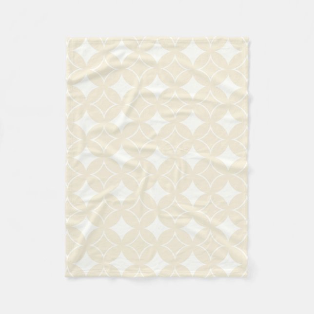 Beige shippo pattern fleece blanket (Front)