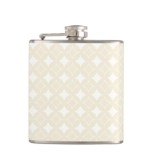 Beige shippo pattern hip flask (Front)