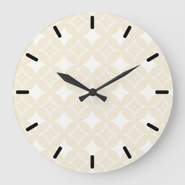 Beige shippo pattern large clock (Front)