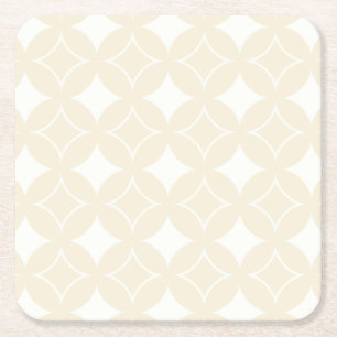 Beige shippo pattern square paper coaster
