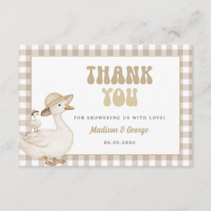 Beige Silly Goose Baby Shower Thank You Enclosure Card