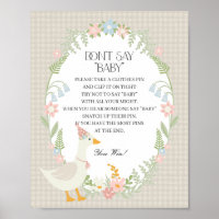 Beige Silly Goose Floral Gingham Dont Say Baby
