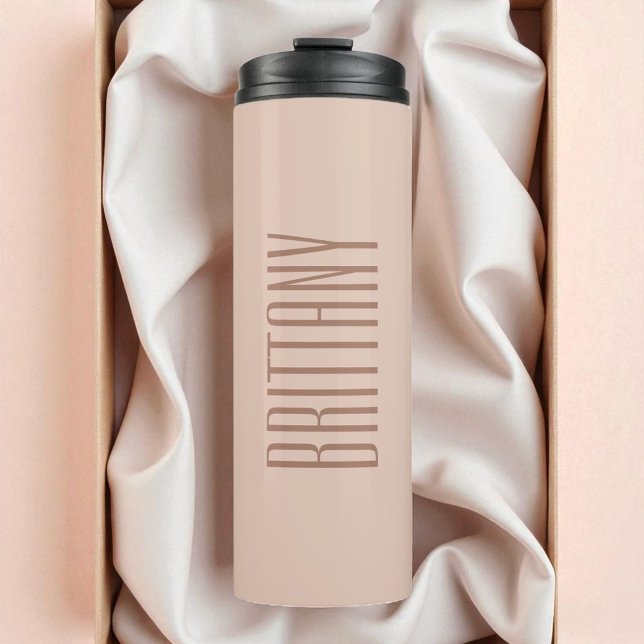 Beige Simple Bridesmaid Custom Name Minimalist Thermal Tumbler (Beige Simple Bridesmaid Custom Name Minimalist Thermal Tumbler)