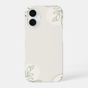 Beige Simple Floral Watercolor Minimalist Linktree iPhone 16 Case