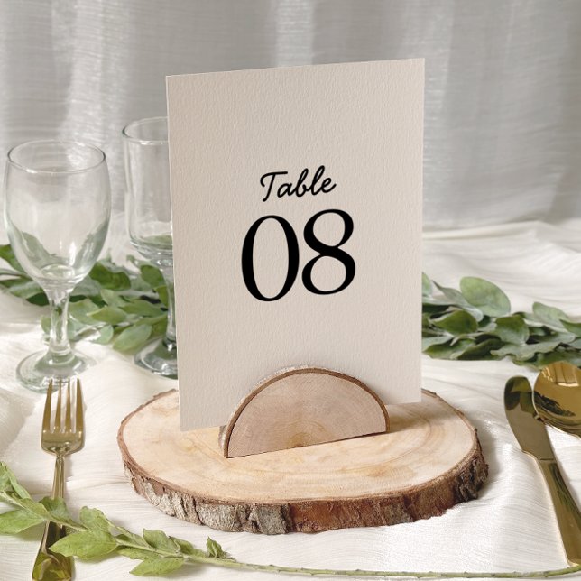 Beige Simple Minimalist Photo Wedding Table Number (Creator Uploaded)