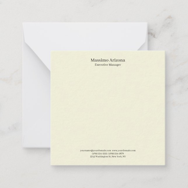 Beige Simple Plain Professional Modern Minimailst Card (Front)