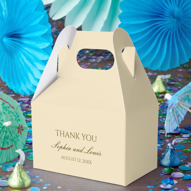 Beige simple wedding personalized Favor Box (Party)
