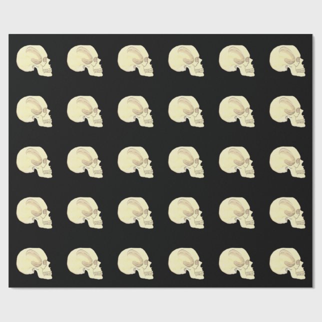 Beige Skull Matte Wrapping Paper, 30" x 6' Paper (Flat)