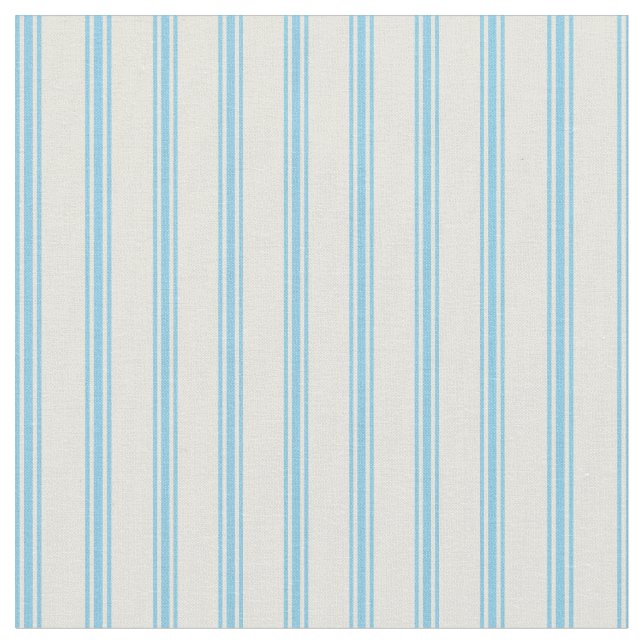Beige & Sky Blue Lines Pattern Fabric (Close Up)
