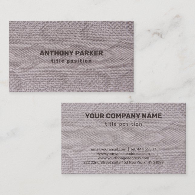 Beige Snakeskin  Business Card (Front/Back)