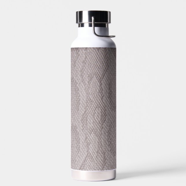 Beige Snakeskin Pattern  Water Bottle (Left)