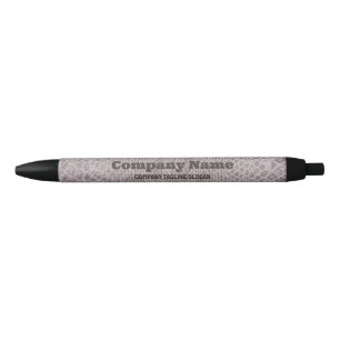 Beige Snakeskin Print Black Ink Pen