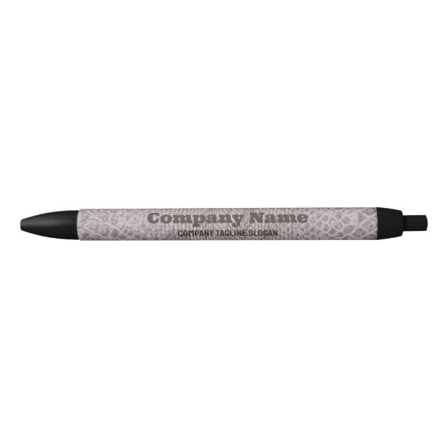 Beige Snakeskin Print Black Ink Pen (Front)