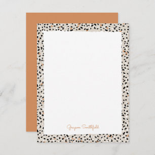 Beige Snow Leopard Print Personal Stationery Card