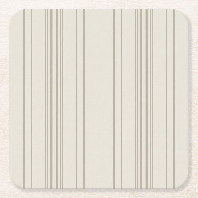 Beige Soft Stripe Coasters (Front)