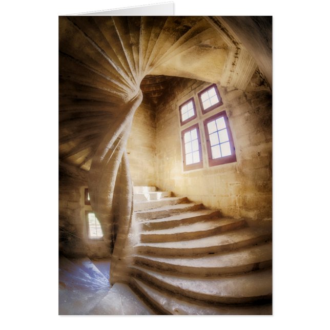 Beige spirl staircase, France (Front)