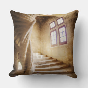 Beige spirl staircase, France Cushion