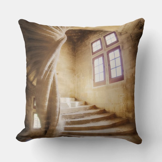 Beige spirl staircase, France Cushion (Front)