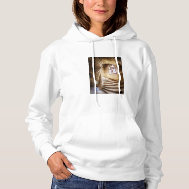 Beige spirl staircase, France Hoodie (Front)