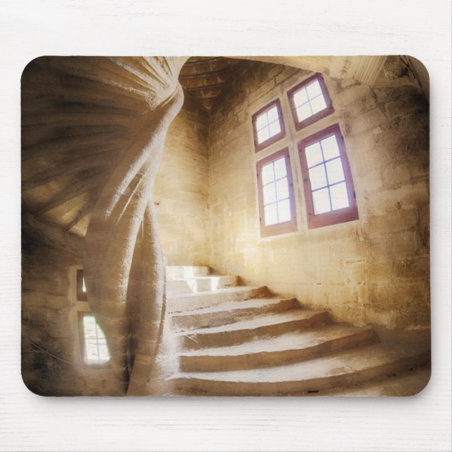 Beige spirl staircase, France Mouse Pad (Front)