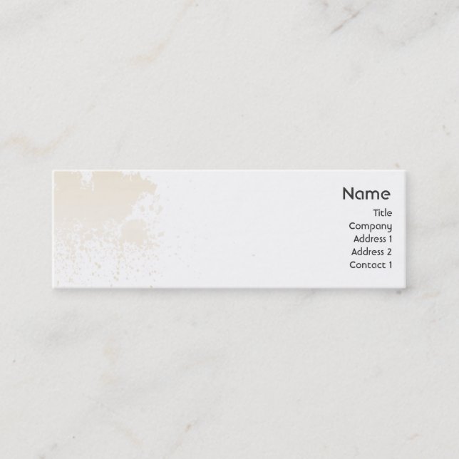 Beige Splatter - Skinny Mini Business Card (Front)