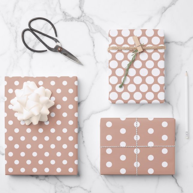 Beige Spotted Wrapping Paper Sheets (Front)